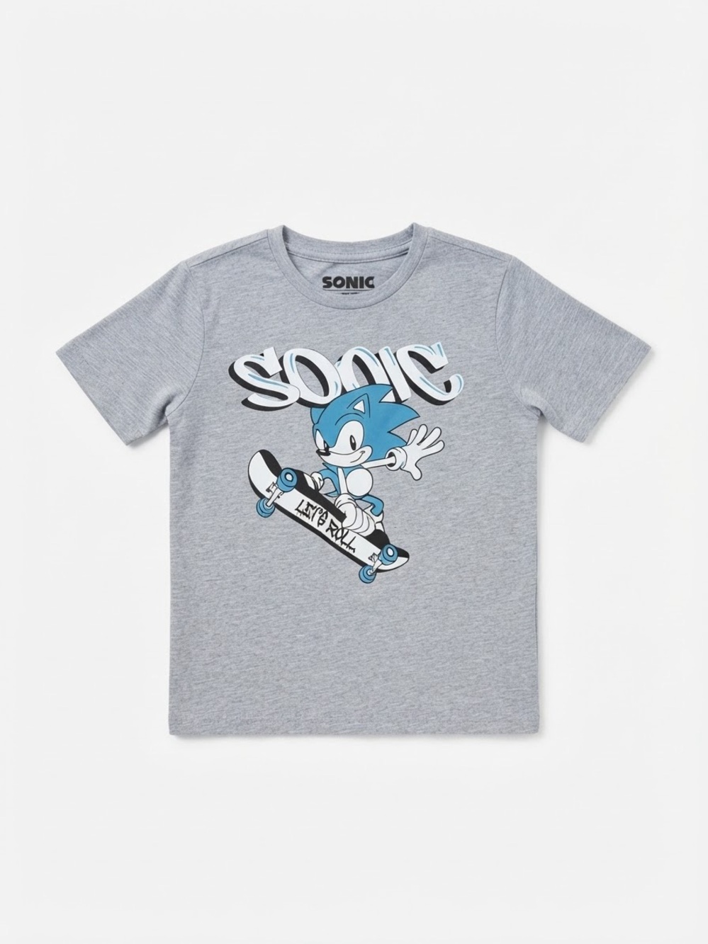 Sonic Short-Sleeve Graphic Tee for Kids - Gray/Blue